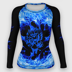 Рашгард женский Лев в синем пламени, цвет: 3D-принт