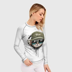 Рашгард женский Крутой кот, цвет: 3D-принт — фото 2