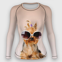 Рашгард женский Собака в очках, цвет: 3D-принт