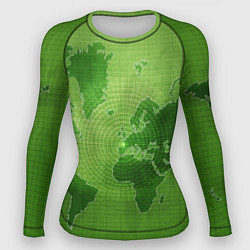 Рашгард женский Карта мира, цвет: 3D-принт