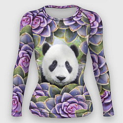 Рашгард женский Панда среди цветов, цвет: 3D-принт