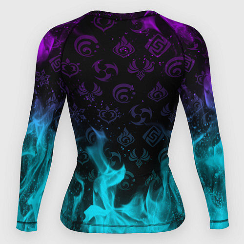 Женский рашгард GENSHIN IMPACT НЕОНОВЫЙ ОГОНЬ / 3D-принт – фото 2
