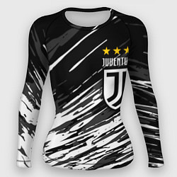 Рашгард женский JUVENTUS ЮВЕНТУС БРЫЗГИ, цвет: 3D-принт