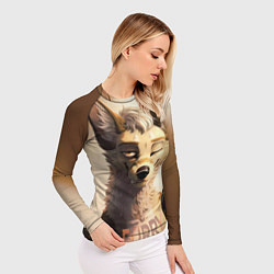 Рашгард женский Furry jackal, цвет: 3D-принт — фото 2