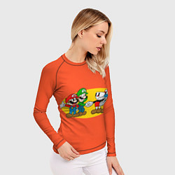 Рашгард женский CupHead x Mario, цвет: 3D-принт — фото 2