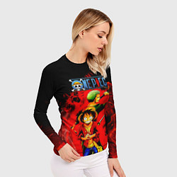 Рашгард женский Зоро и Луффи в огне One Piece, цвет: 3D-принт — фото 2
