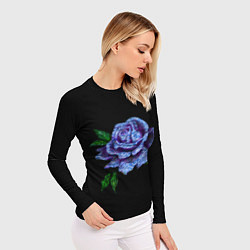 Рашгард женский Сапфировая роза, цвет: 3D-принт — фото 2
