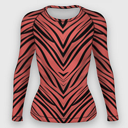 Рашгард женский Полосатый тигровый узор, цвет: 3D-принт