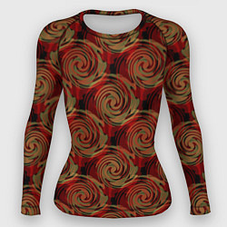 Рашгард женский Красно-оливковый ретро, цвет: 3D-принт