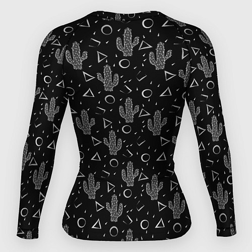 Женский рашгард Черно белые кактусы / 3D-принт – фото 2