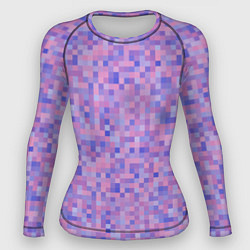 Рашгард женский Сиреневая пиксельная абстракция, цвет: 3D-принт