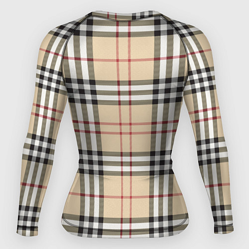 Женский рашгард Клетчатый принт в стиле Burberry / 3D-принт – фото 2