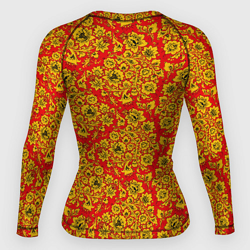 Женский рашгард Хохломские узоры / 3D-принт – фото 2