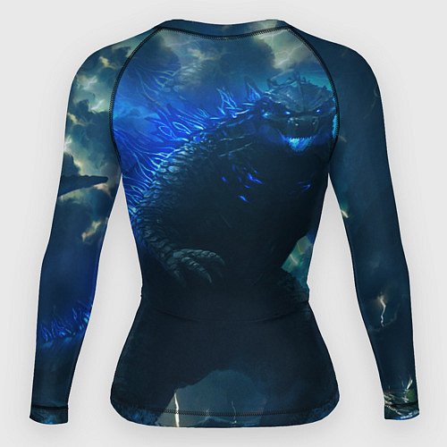 Женский рашгард ГОДЗИЛЛА В МОРЕ / 3D-принт – фото 2