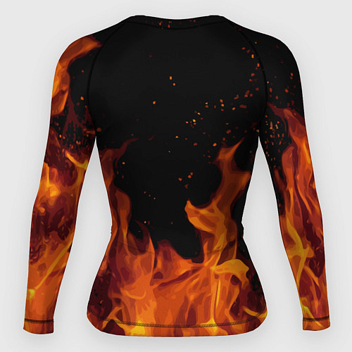 Женский рашгард ROBLOX FIRE РОБЛОКС ОГОНЬ ПОЖАРНЫЙ / 3D-принт – фото 2