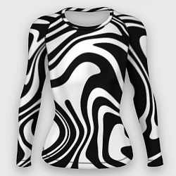 Рашгард женский Черно-белые полосы Black and white stripes, цвет: 3D-принт