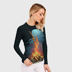 Рашгард женский Witcher 3 костер, цвет: 3D-принт — фото 2