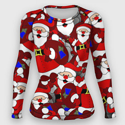 Рашгард женский Толпа Дедов Морозов, цвет: 3D-принт