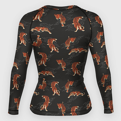 Женский рашгард Тигр-хищник в облаках / 3D-принт – фото 2