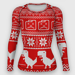 Рашгард женский Вязаный принт, цвет: 3D-принт