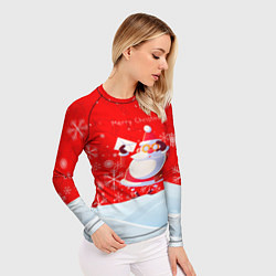 Рашгард женский Дед Мороз с подарочным конвертом, цвет: 3D-принт — фото 2