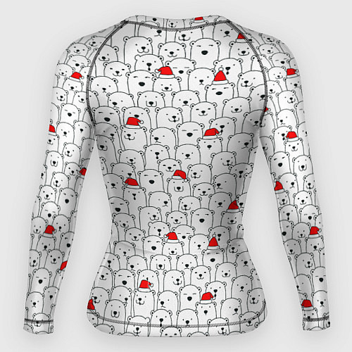 Женский рашгард Белые медведи на Рождество / 3D-принт – фото 2