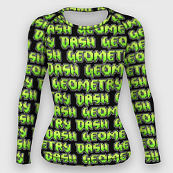 Рашгард женский Geometry Dash: Green Pattern Logo, цвет: 3D-принт