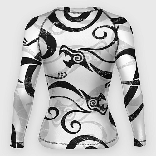 Женский рашгард ТОКИЙСКИЕ МСТИТЕЛИ ТАТУ ДРАКЕНА, ЧЁРНЫЙ ДРАКОН / 3D-принт – фото 2