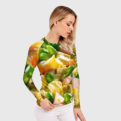 Рашгард женский Весь в оливье, цвет: 3D-принт — фото 2
