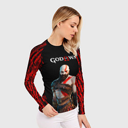 Рашгард женский God of War красные разводы, цвет: 3D-принт — фото 2