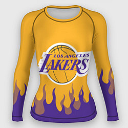 Рашгард женский LA LAKERS NBA FIRE ЛЕЙКЕРС ОГОНЬ, цвет: 3D-принт