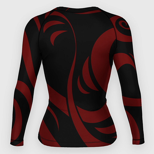 Женский рашгард МАЙКИ МАНДЗИРО САНО КРАСНЫЙ ОРНАМЕНТ / 3D-принт – фото 2