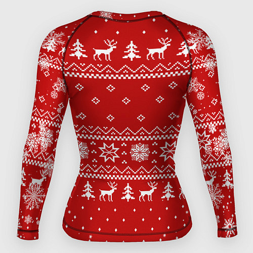 Женский рашгард НОВОГОДНИЙ СВИТЕР С БЕЛЫМ ТИГРОМ 2022 / 3D-принт – фото 2