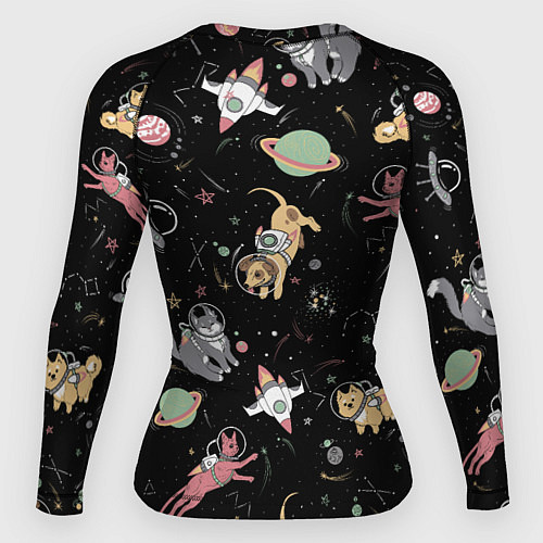 Женский рашгард Космические коты / 3D-принт – фото 2
