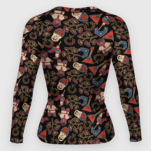 Женский рашгард Россия паттерн темный / 3D-принт – фото 2