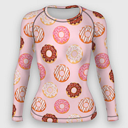 Рашгард женский Pink donuts, цвет: 3D-принт