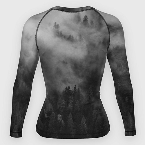 Женский рашгард ТУМАН НАД ЛЕСОМ МРАЧНО / 3D-принт – фото 2