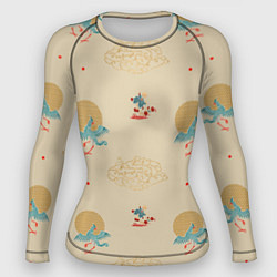 Рашгард женский Китайский орнамент Феникс, цвет: 3D-принт