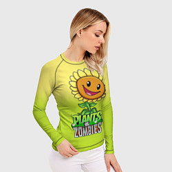 Рашгард женский Plants vs Zombies - Подсолнух, цвет: 3D-принт — фото 2
