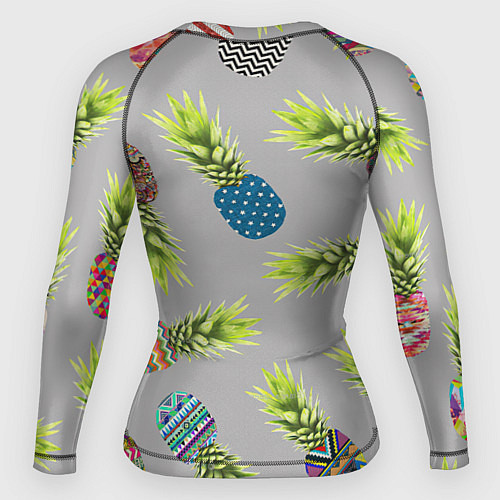 Женский рашгард Узорные ананасы / 3D-принт – фото 2