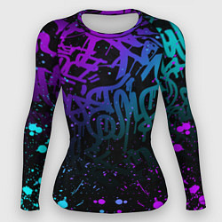 Женский рашгард НЕОНОВОЕ ГРАФФИТИ НЕОНОВЫЕ БРЫЗГИ