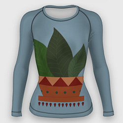 Рашгард женский Цветочный горшок, цвет: 3D-принт