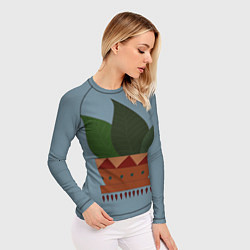 Рашгард женский Цветочный горшок, цвет: 3D-принт — фото 2