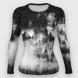 Рашгард женский Мрачный лес - туман, цвет: 3D-принт