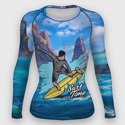 Рашгард женский Серфинг Surf, цвет: 3D-принт