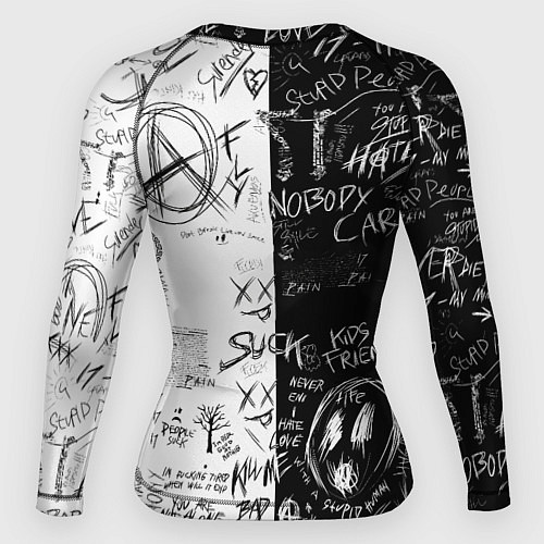 Женский рашгард Anime BLACK WHITE EYES / 3D-принт – фото 2