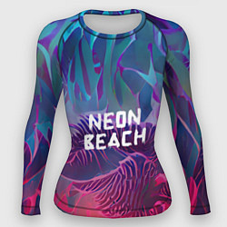 Рашгард женский Neon beach, цвет: 3D-принт
