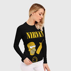 Рашгард женский NIRVANA ГОМЕР СИМПСОН, SIMPSONS, цвет: 3D-принт — фото 2