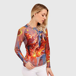 Рашгард женский Lava & flame, цвет: 3D-принт — фото 2