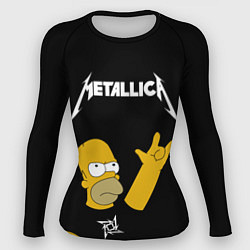 Рашгард женский Metallica Гомер Симпсон рокер, цвет: 3D-принт